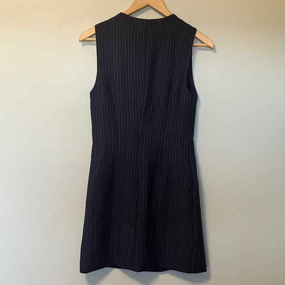 Abercrombie & Fitch Mara Vest Pinstripe Button-Front Navy Mini Dress - Picture 6 of 6